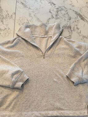 GAP Light Gray Quarter-Zip Sweatshirt